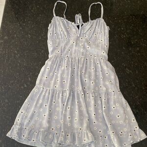 light blue flower dress.This is perfect for a school dance or casual night out